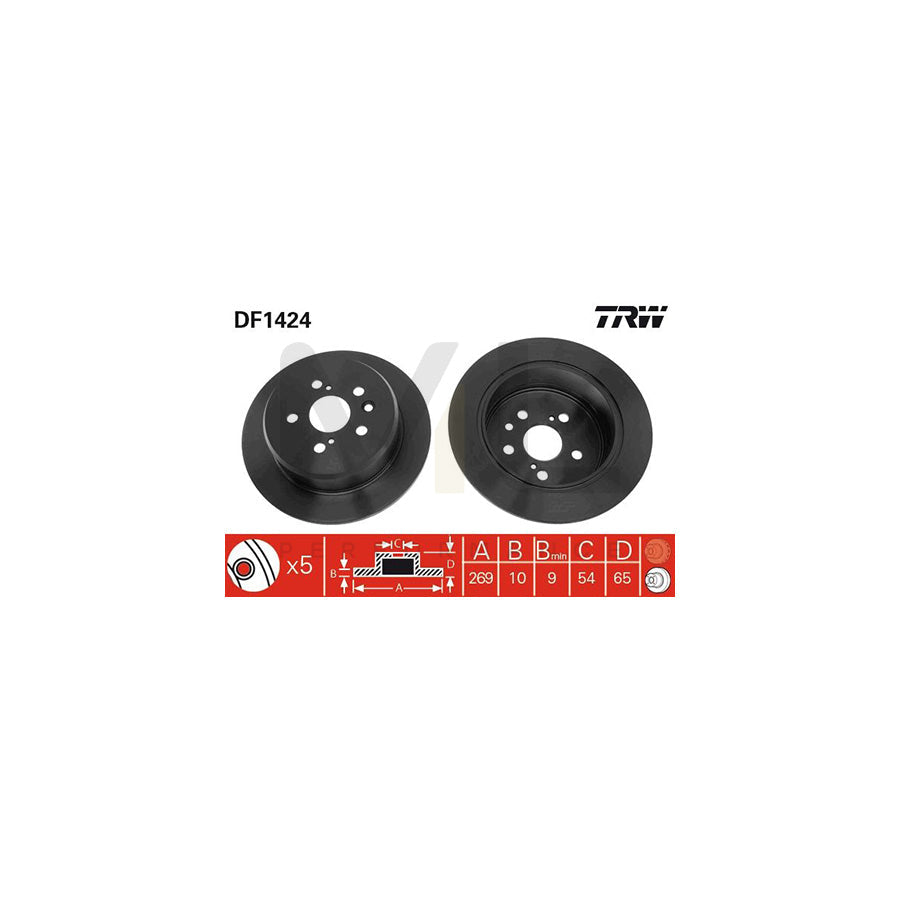 TRW DF1424 Brake Disc Solid | Performance Parts Direct Car Parts