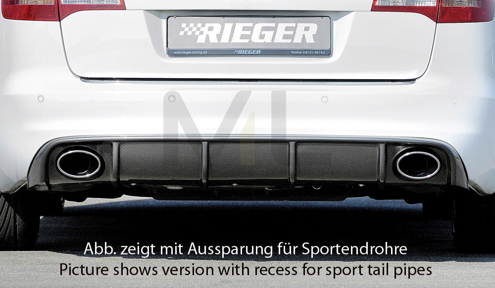 Rieger 00099226 Audi 4F A6 Rear Diffuser for Original Tailpipe Left & RIght - Carbon-Look