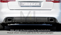 Rieger 00099226 Audi 4F A6 Rear Diffuser for Original Tailpipe Left & RIght - Carbon-Look
