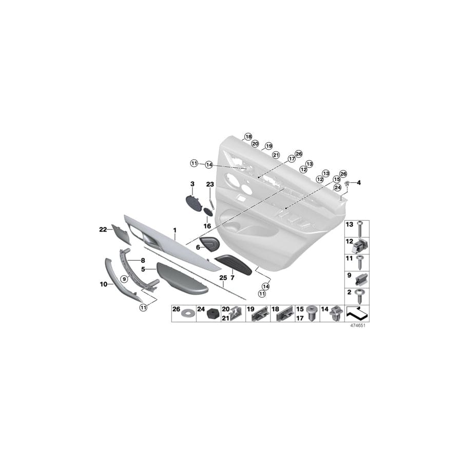 Genuine BMW 51427412866 F16 Decor Strip, Right ANTHRAZIT (Inc. X6)