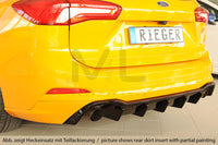 Rieger 00088237 Ford DEH Focus 4 ST Rear Diffuser for Original Tailpipe Left & RIght - Glossy Black