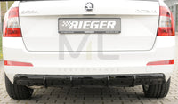 Rieger 00088111 Skoda 5E Octavia Rear Diffuser - Glossy Black