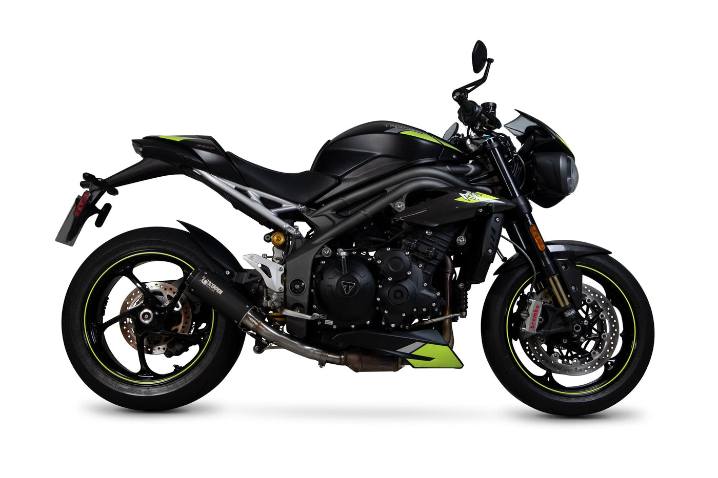 Scorpion PTR88SEBCER Triumph Speed Triple Red Power Slip-On Exhaust - Black Ceramic Coated Sleeve