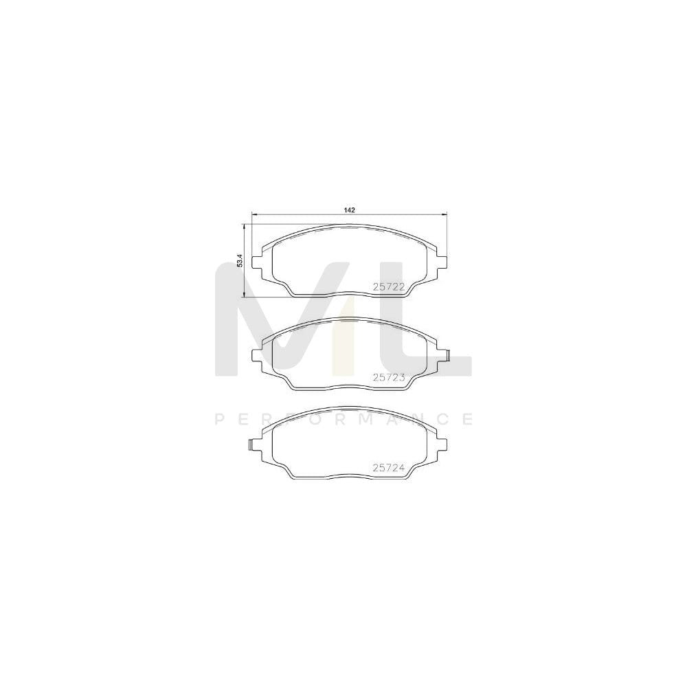 Brembo P 10 070 Brake Pad Set With Acoustic Wear Warning