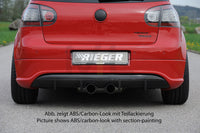 Rieger 00099164 VW Mk5 Golf Rear Diffuser for Twin Tailpipe Centre Skirt Extension R-look - Carbon-Look