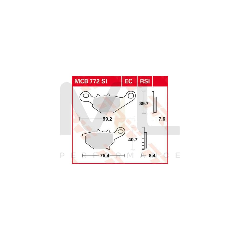 TRW Sinter Offroad Mcb772Si Brake Pad Set | Performance Parts Direct Car Parts