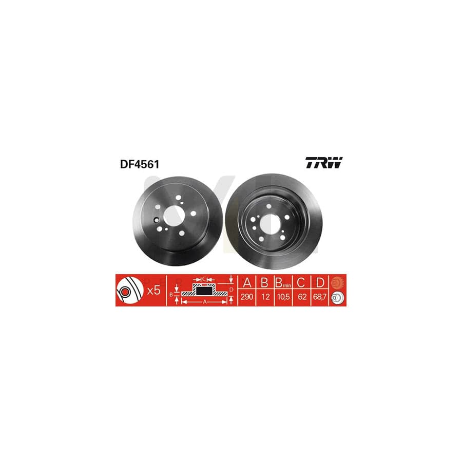 TRW DF4561 Brake Disc Solid, Painted | Performance Parts Direct Car Parts