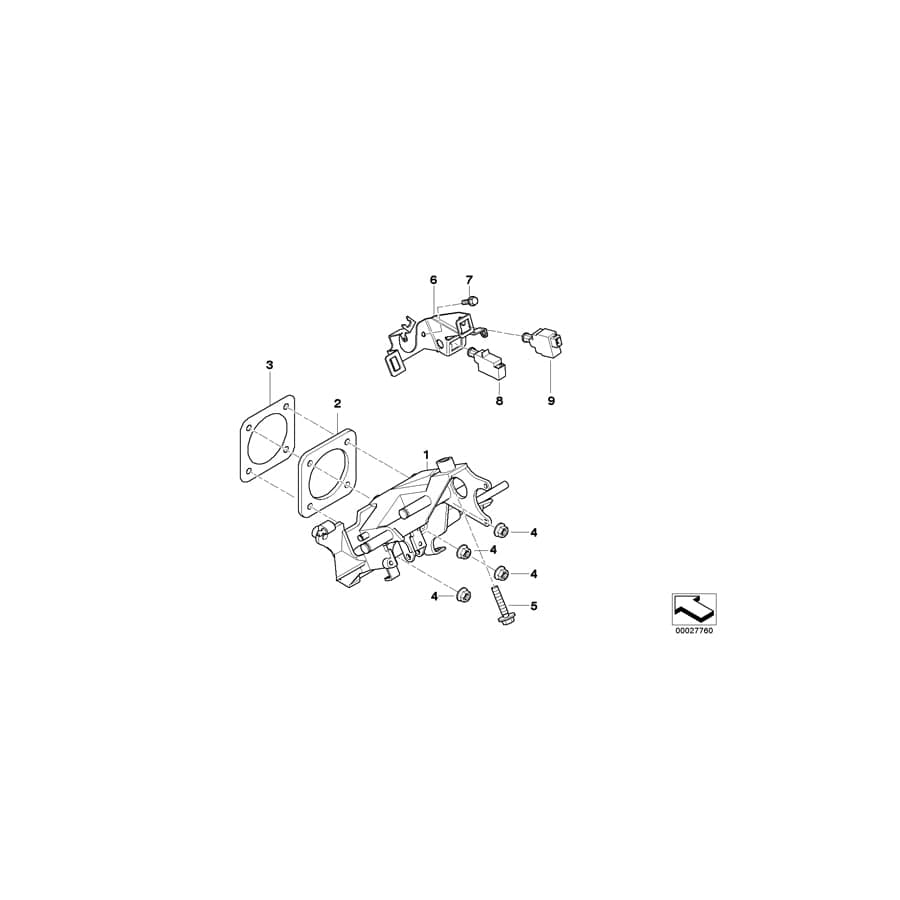 Genuine BMW 35106751169 E38 Supporting Bracket, Foot Controls Accelerator pedal module (Inc. 740iLP, 735iL & 735i)