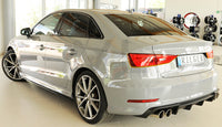 Rieger 00056808 Audi 8V A3 Rear Diffuser for Twin Tailpipe Left & Right -  Matte Black