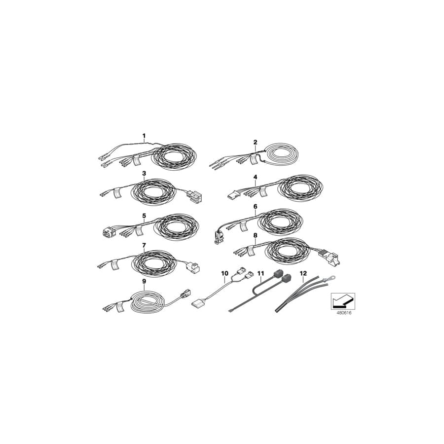 Genuine BMW 61129130175 E82 E90 E93 Rep.Cable For B-Pillar Sensor/Ctrl Unit (Inc. 320xd, 320si & 335xi)