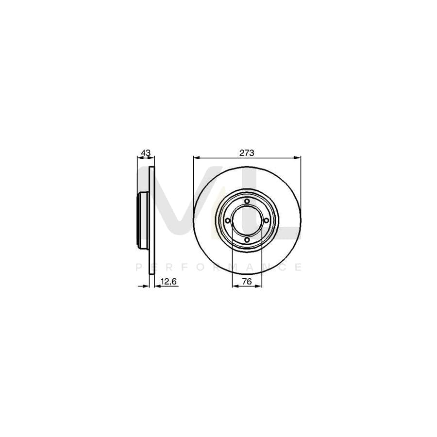 BOSCH 0 986 478 091 Brake Disc Solid, Oiled | Performance Parts Direct Car Parts