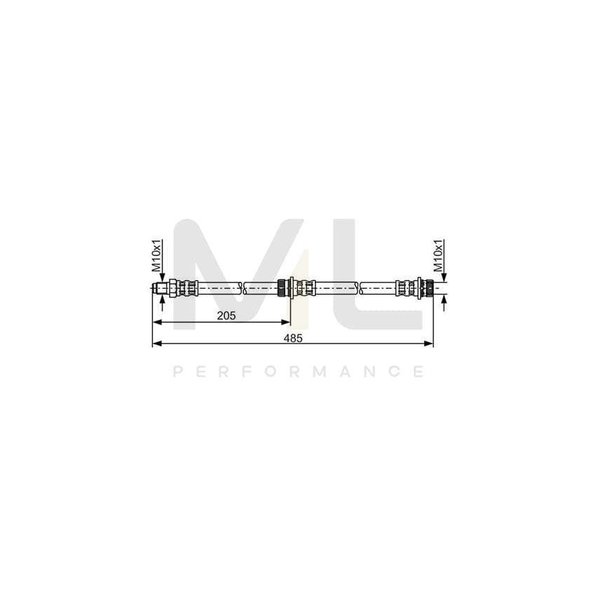 BOSCH 1 987 481 055 Brake Hose 458mm, M10x1 | Performance Parts Direct Car Parts