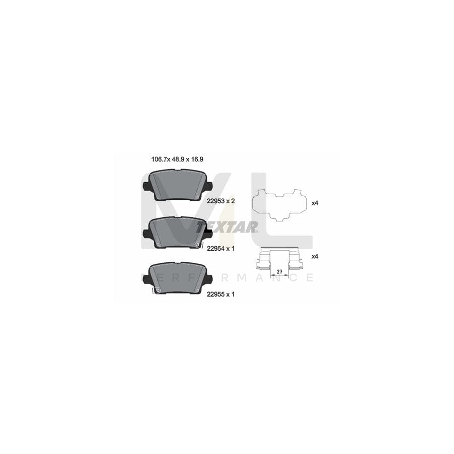 TEXTAR 2295301 Brake pad set incl. wear warning contact, with accessories