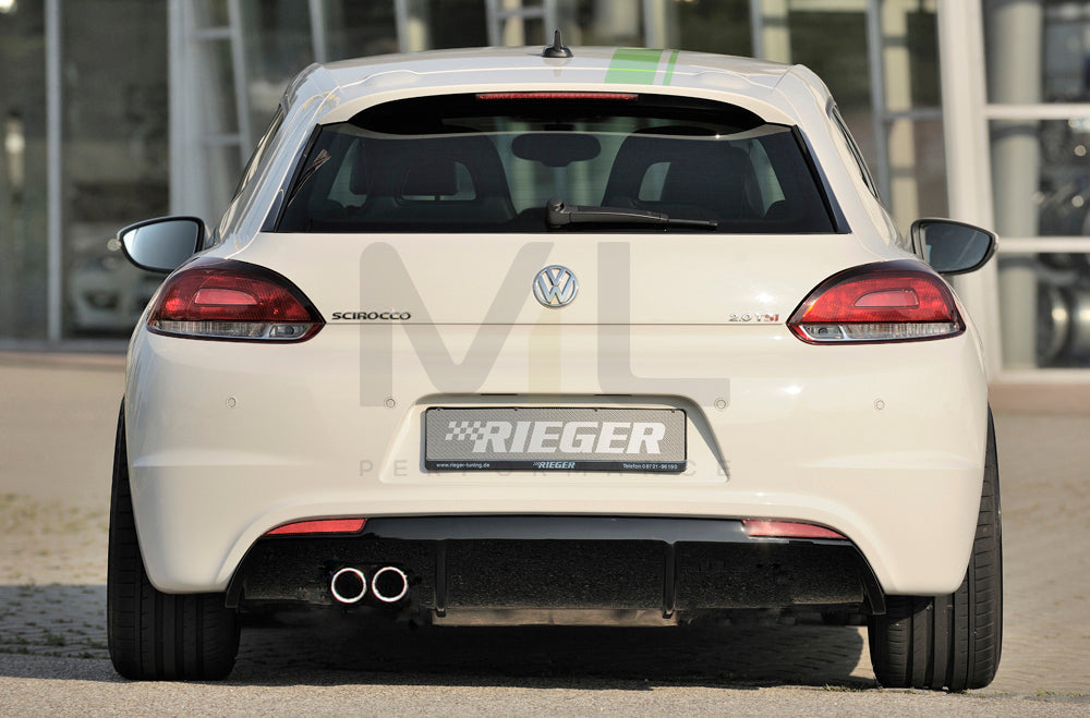Rieger 00088082 VW 13 Mk3 Scirocco Rear Diffuser for Original Twin Tailpipe Left - Glossy Black