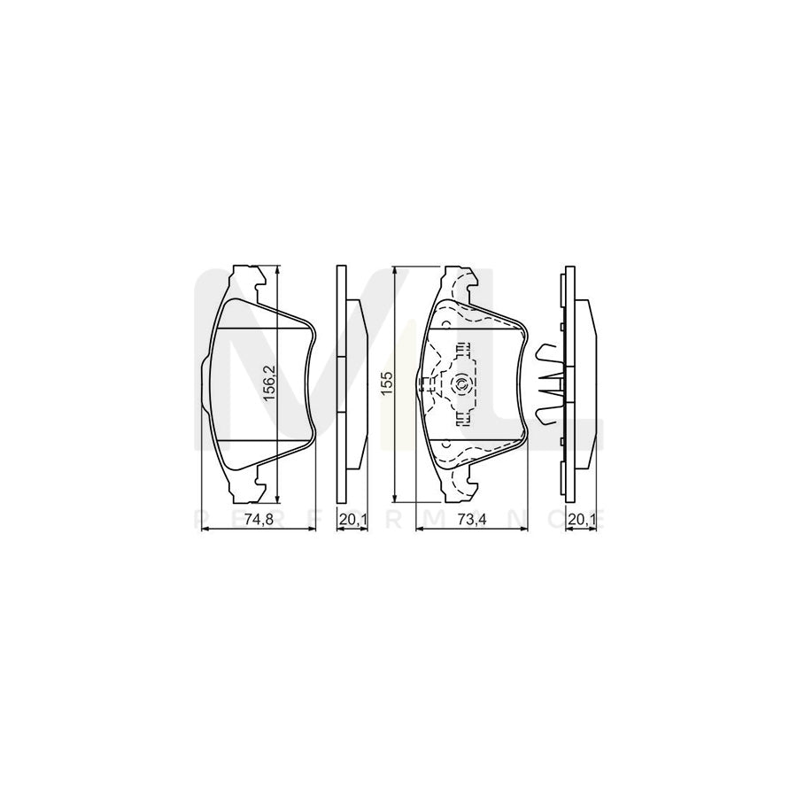 Bosch 0986494202 Brake Pad Set With Anti-Squeak Plate, With Mounting Manual BP1113 | Performance Parts Direct Car Parts