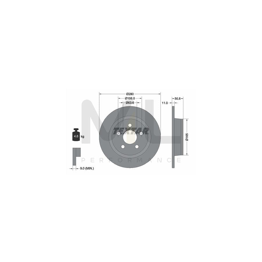 TEXTAR 92326403 Brake Disc Solid, Coated, without wheel hub, without wheel studs | Performance Parts Direct Car Parts