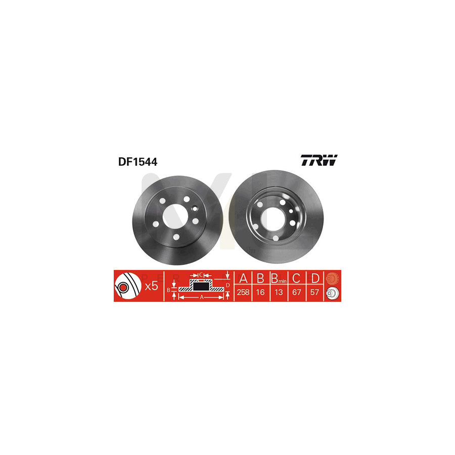 TRW DF1544 Brake Disc for Solid | Performance Parts Direct Car Parts