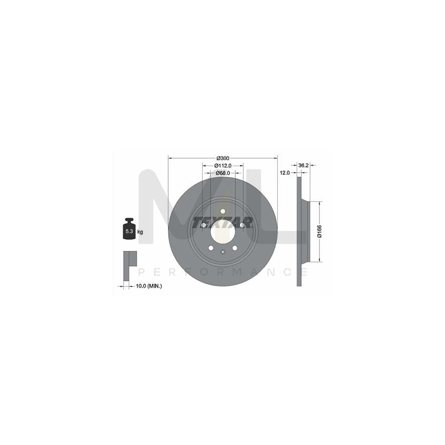 TEXTAR 92160100 Brake Disc Solid, without wheel hub, without wheel studs | Performance Parts Direct Car Parts
