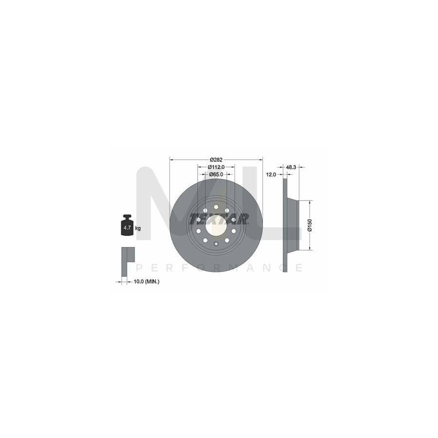 TEXTAR 92140800 Brake Disc Solid, without wheel hub, without wheel studs | Performance Parts Direct Car Parts