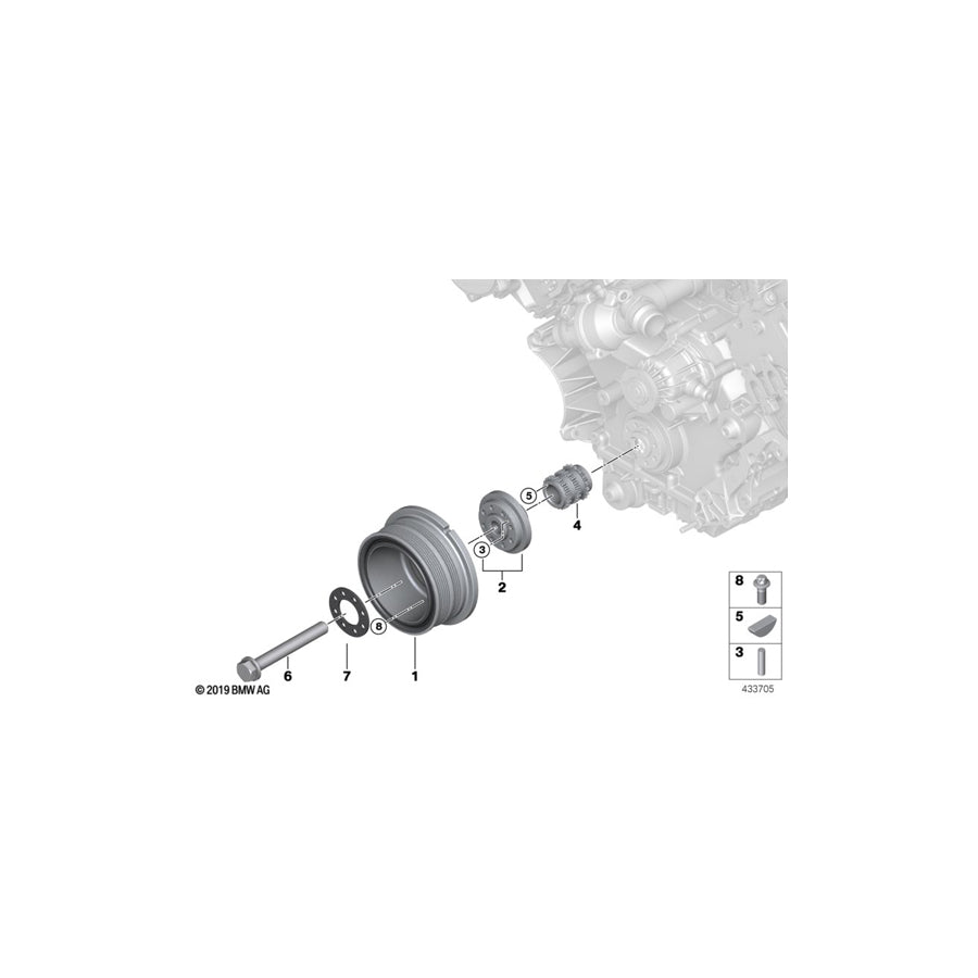 Genuine BMW 11237567055 E70 Vibration Damper (Inc. X5 4.8i) |
