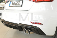 Rieger 00088182 Audi 8V A3 Rear Diffuser for Twin Tailpipe Left & Right - Glossy Black