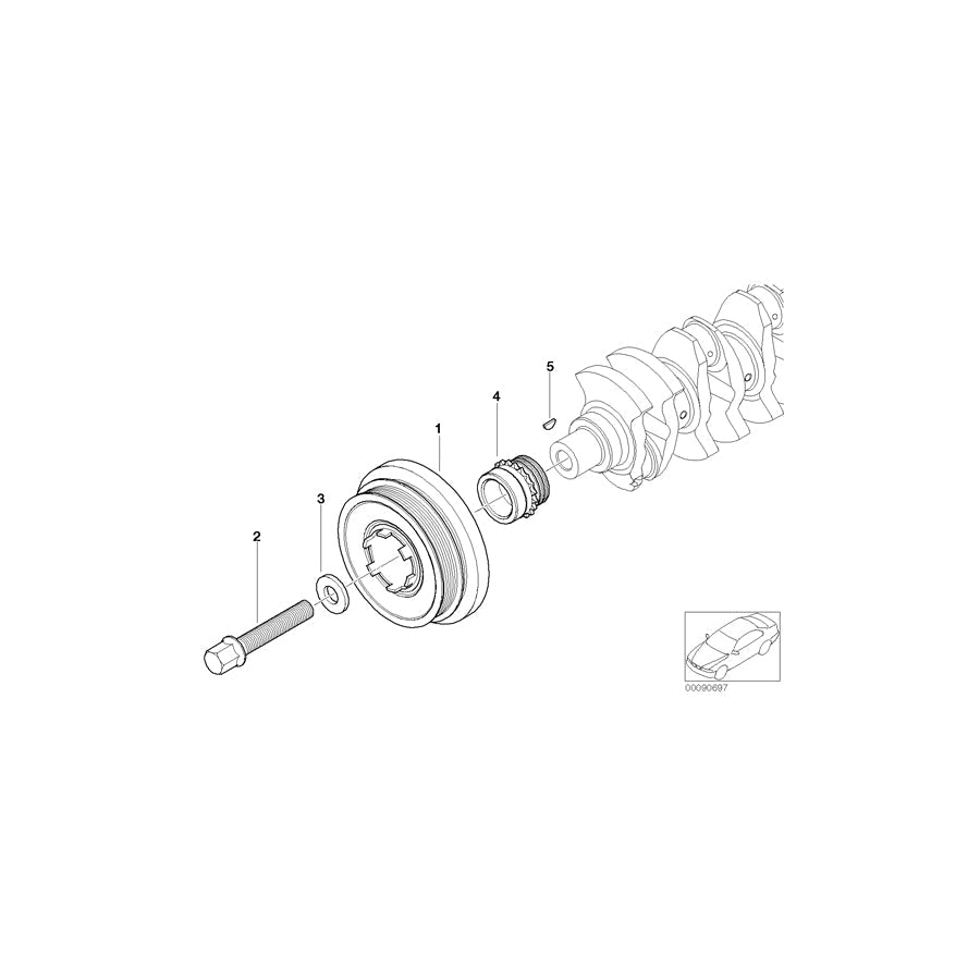 Genuine BMW 11237805696 E60 E61 E91 Vibration Damper (Inc. 120d, X3 2.0d & 318td) |