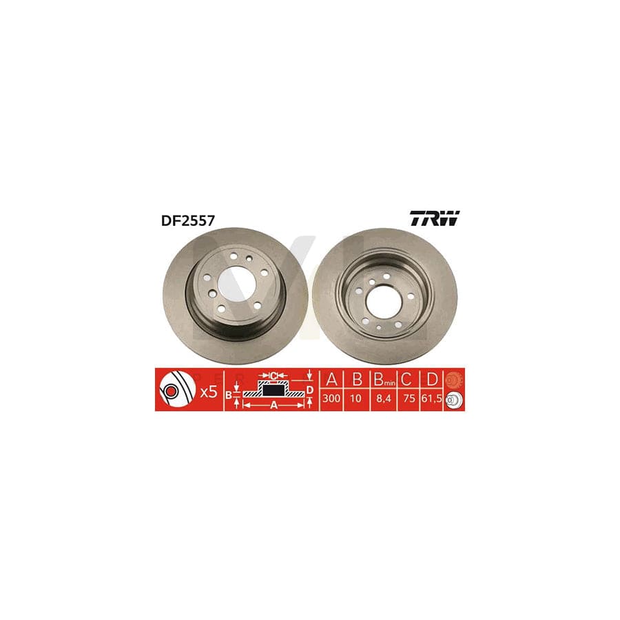 TRW DF2557 Brake Disc Solid, Painted | Performance Parts Direct Car Parts