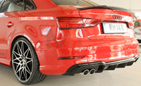 Rieger 00088184 Audi 8V A3 Rear Diffuser for Twin Tailpipe Left - Glossy Black