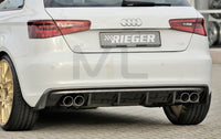 Rieger 00099143 Audi 8V A3 Rear Diffuser for Twin Tailpipe Left & Right - Carbon-Look