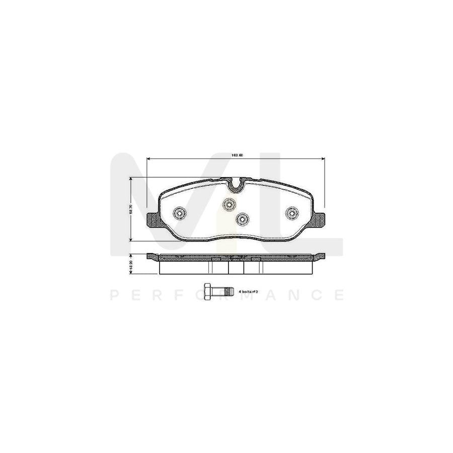 Bosch 0986Tb3022 Brake Pad Set Excl. Wear Warning Contact, With Bolts, With Accessories  | Performance Parts Direct Car Parts