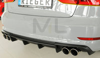 Rieger 00056808 Audi 8V A3 Rear Diffuser for Twin Tailpipe Left & Right -  Matte Black