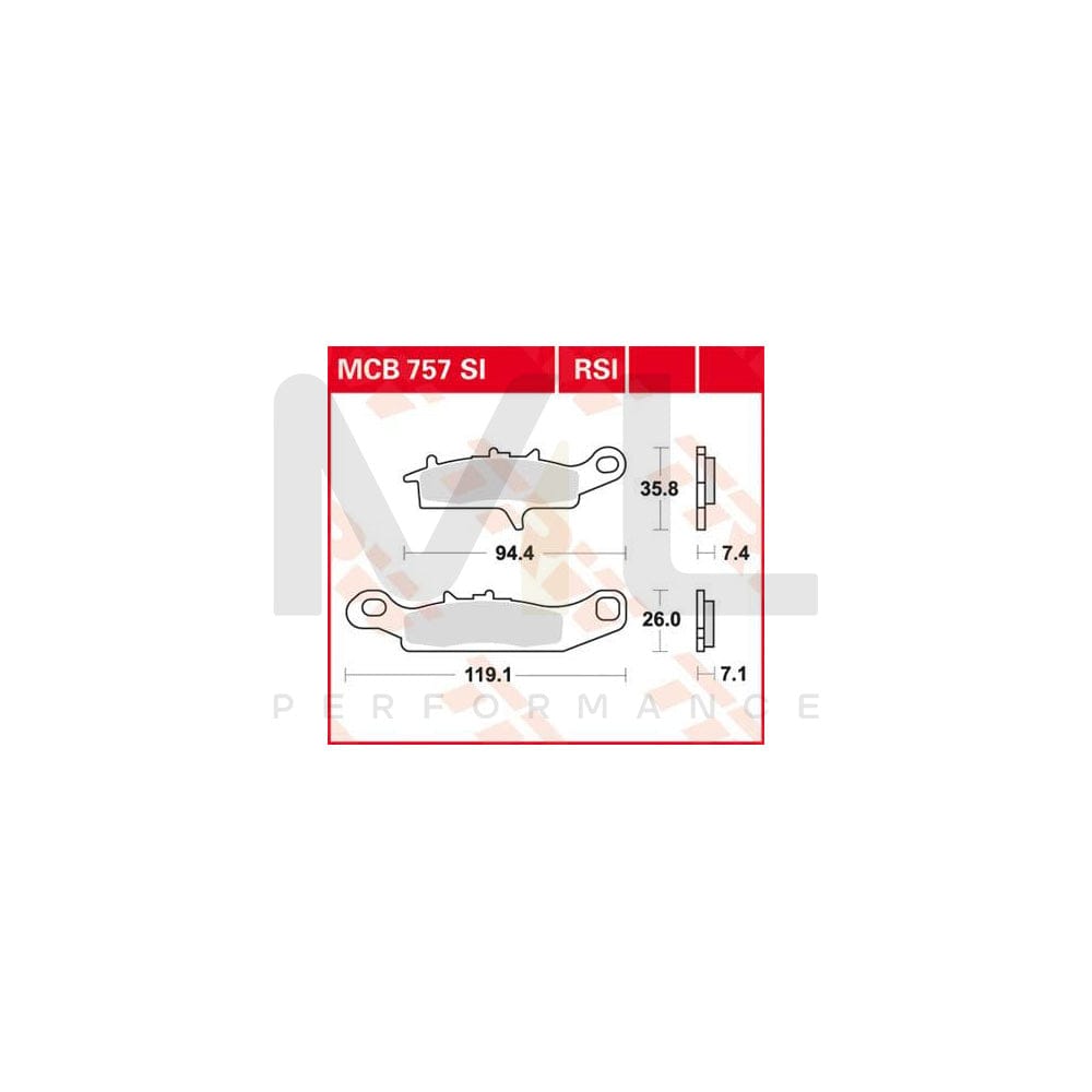 TRW Sinter Offroad Mcb757Si Brake Pad Set | Performance Parts Direct Car Parts