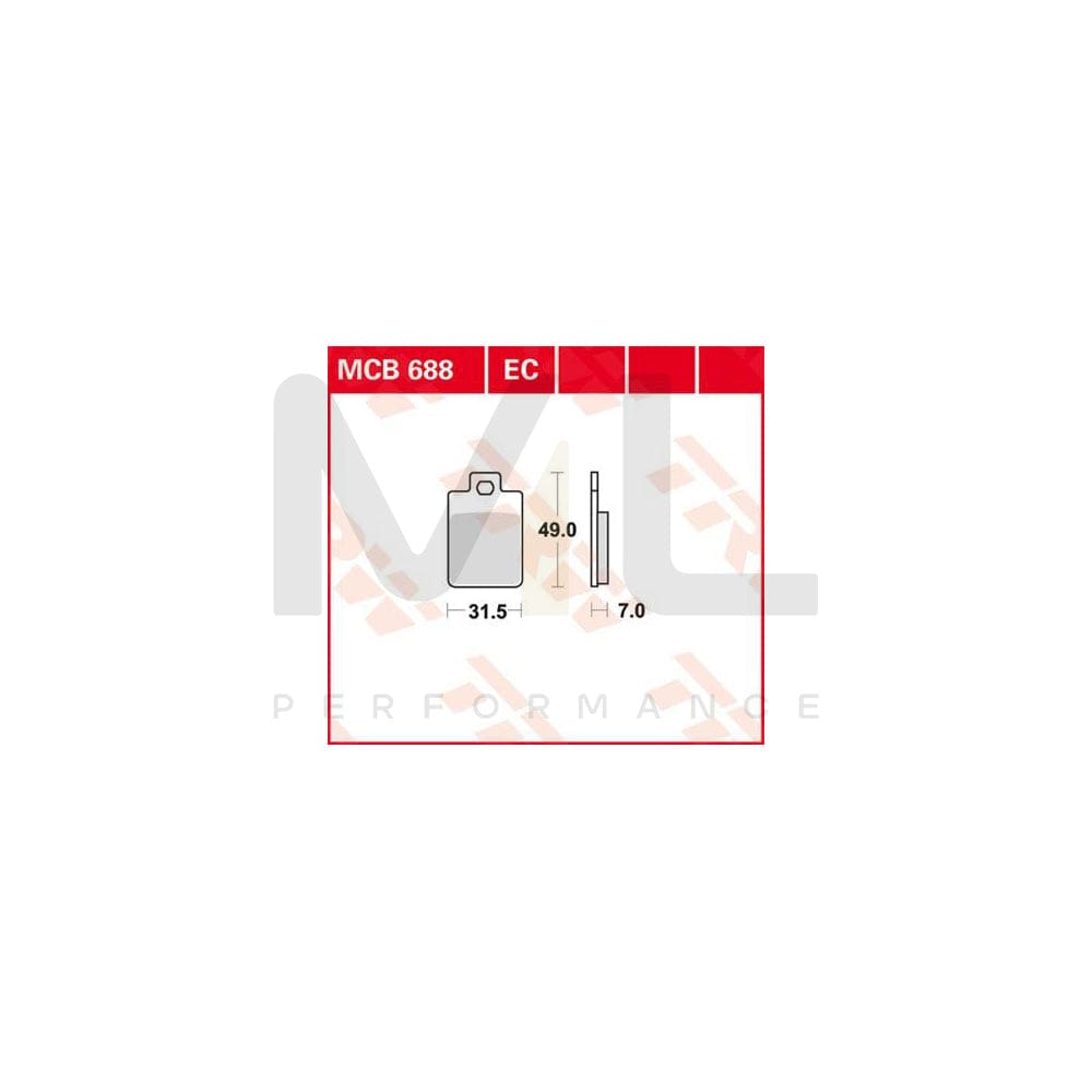 TRW Organic Low Budget Mcb688Ec Brake Pad Set | Performance Parts Direct Car Parts