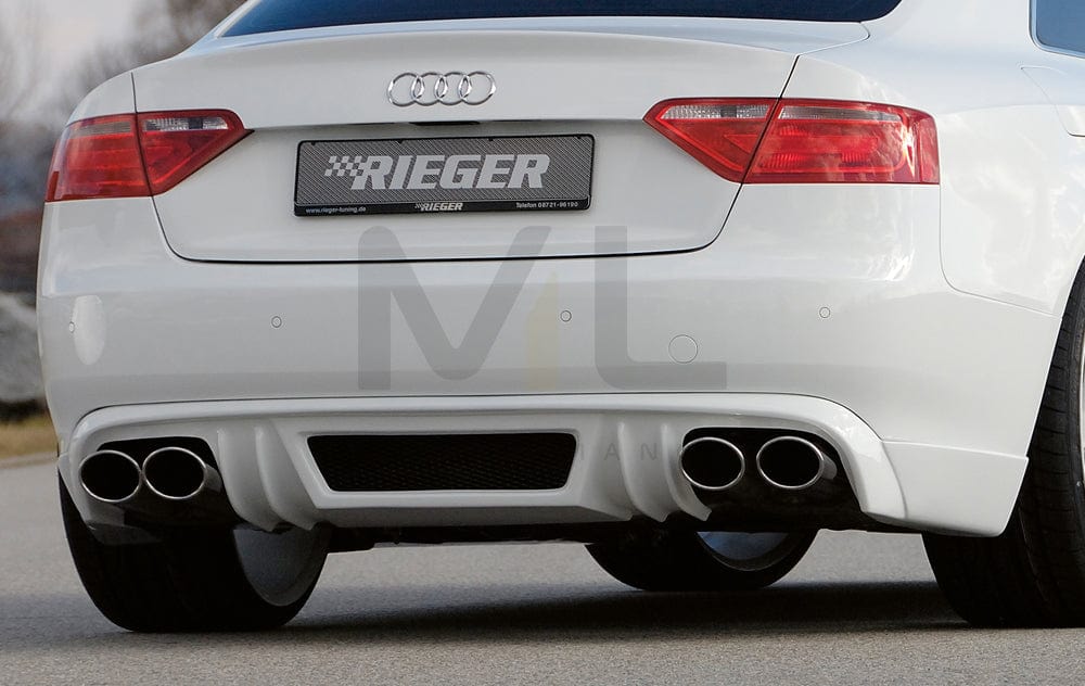 Rieger 00055418 Audi B8 B81 A5 Rear Diffuser for Twin Tailpipe Left & Right -  Matte Black