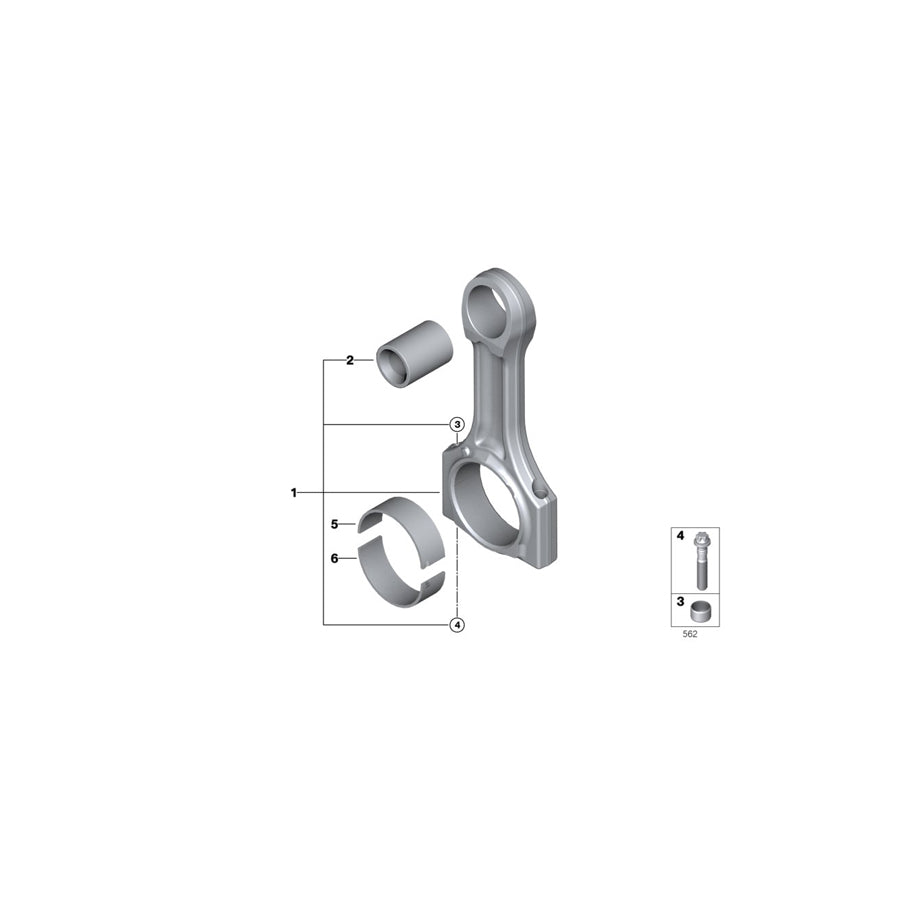 Genuine BMW 11241437210 E60 E83 E36 Set Connecting Rod (Inc. Z3 3.0i, X5 3.0i & Z3 2.8) |
