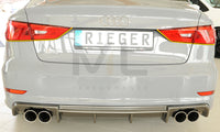 Rieger 00099368 Audi 8V A3 Rear Diffuser for Twin Tailpipe Left & Right - Carbon-Look