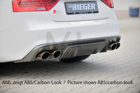 Rieger 00088038 Audi B8 B81 Rear Diffuser for Twin Tailpipe Left & Right (A5 & S5) - Glossy Black