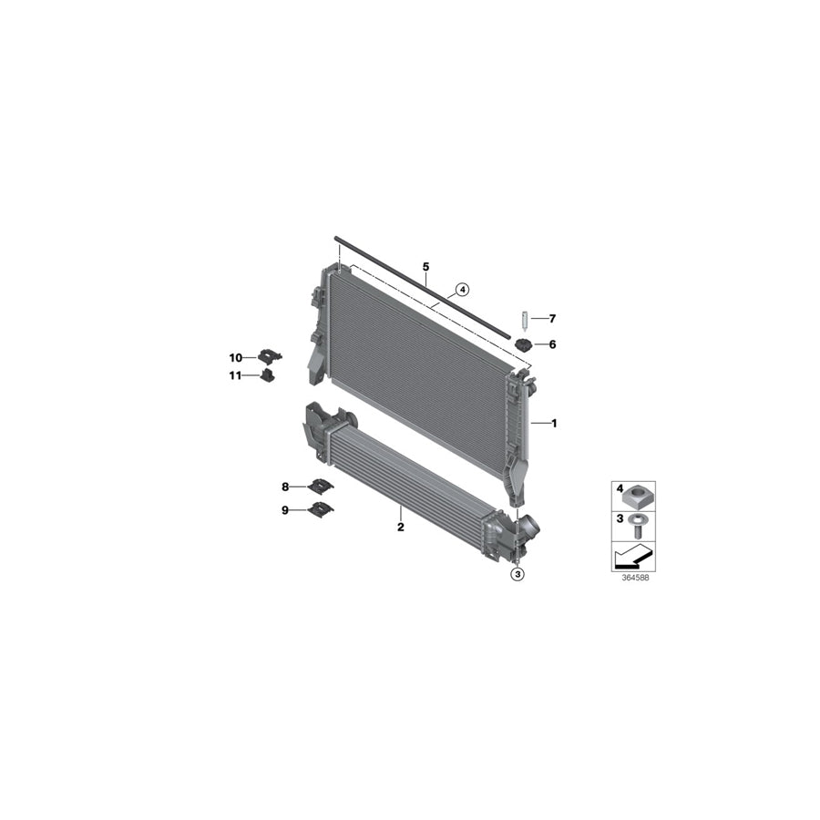 Genuine BMW Mini 17117617640 F55 F56 Radiator (Inc. Cooper) |