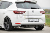 Rieger 00099248 SEAT 5F Leon Rear Diffuser for Twin Tailpipe Left & Right - Carbon-Look