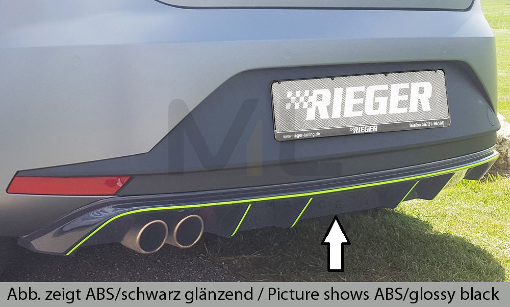 Rieger 00027007 SEAT 5F Leon FR Rear Diffuser for Twin Tailpipe Left -  Matte Black