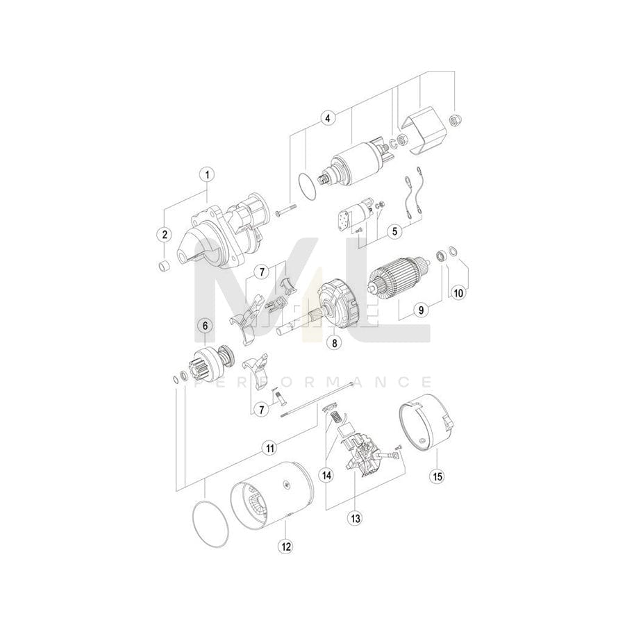 MAHLE ORIGINAL MS 641 Starter motor 12V 3,2kW, Teeth Quant.: 9 | Performance Parts DirectCar Parts