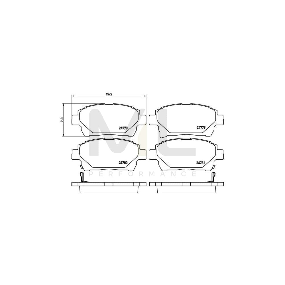 Brembo P 83 097 Brake Pad Set With Acoustic Wear Warning