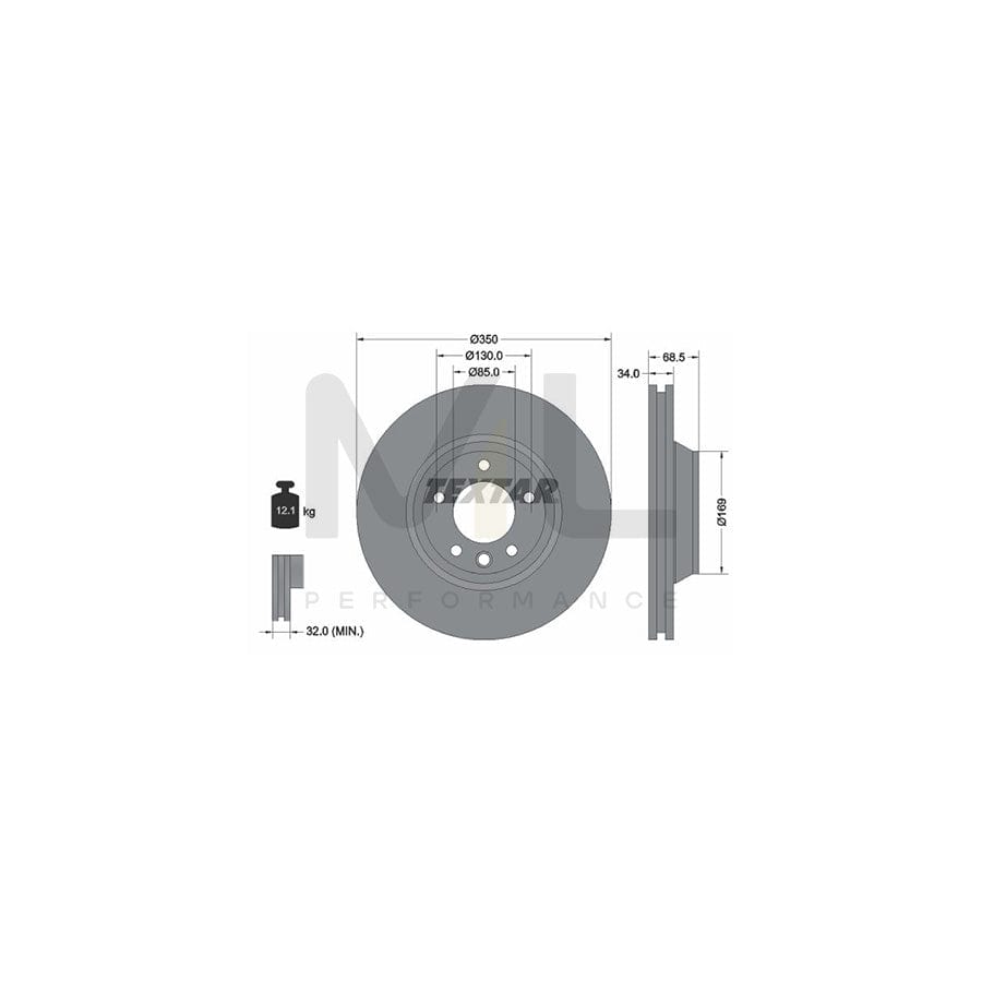 TEXTAR OE-Line 92121710 Brake Disc Internally Vented, Coated, High-carbon, without wheel hub, without wheel studs | Performance Parts Direct Car Parts