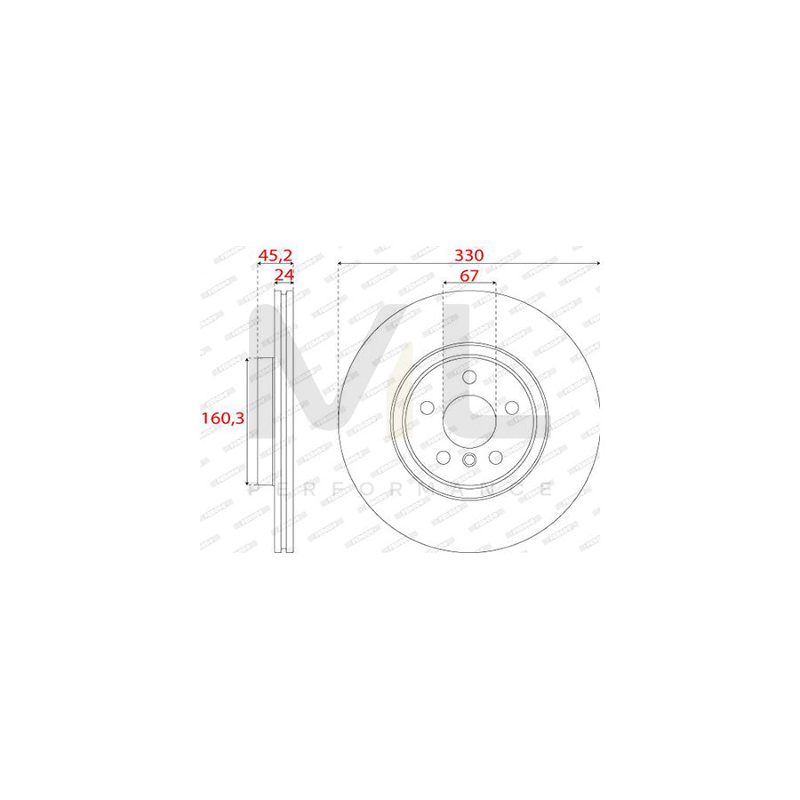 FERODO DDF2762C Brake Disc Vented, Coated | Performance Parts Direct Car Parts