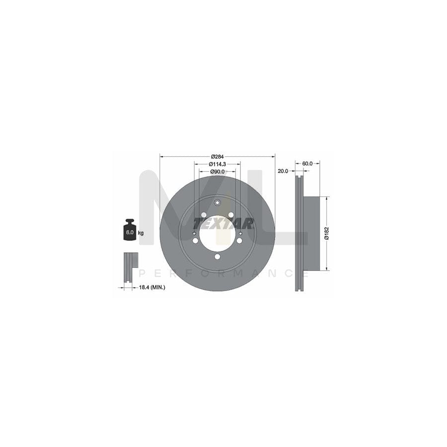 TEXTAR 92134700 Brake Disc Internally Vented, without wheel hub, without wheel studs | Performance Parts Direct Car Parts