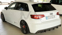 Rieger 00099355 Audi 8V A3 Rear Diffuser for Twin Tailpipe Left - Carbon-Look