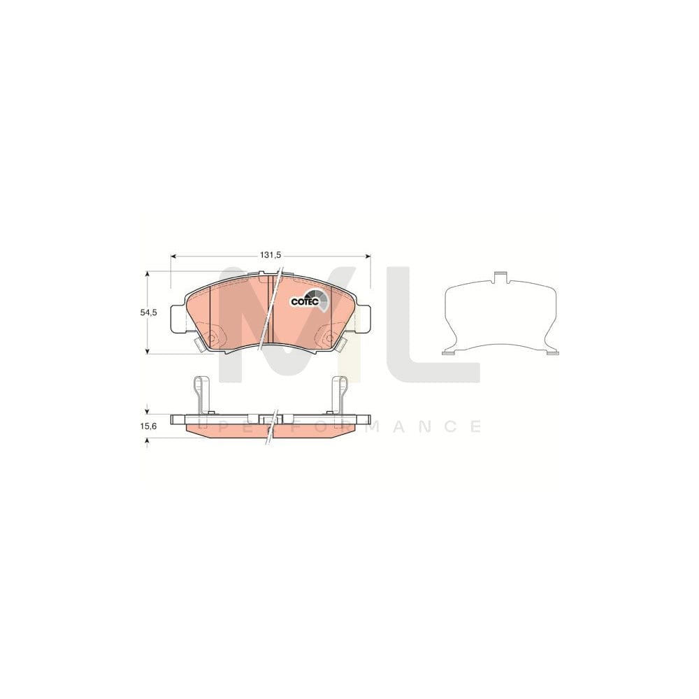 TRW Cotec Gdb3212 Brake Pad Set With Acoustic Wear Warning | Performance Parts Direct Car Parts
