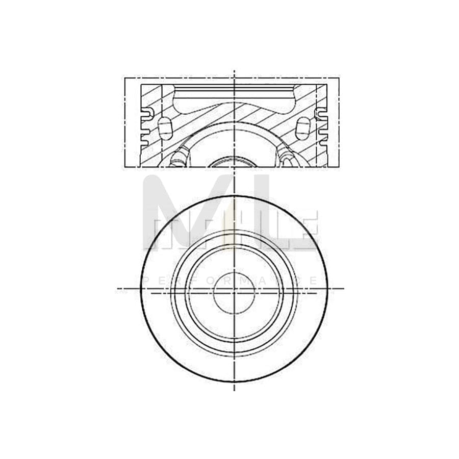 MAHLE ORIGINAL 028 PI 00141 002 Piston 81,50 mm, with cooling duct, with piston ring carrier | Performance Parts DirectCar Parts