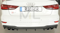 Rieger 00056825 Audi 8V S3 Rear Diffuser for Original Twin Tailpipe Left & Right -  Matte Black