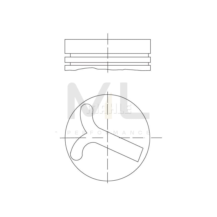 MAHLE ORIGINAL 640 57 02 Piston 96,5 mm, with cooling duct, with piston ring carrier | Performance Parts DirectCar Parts